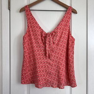 Anthropologie Maeve Women's Verena Tie Front Swing Geometric Tank Top Size S